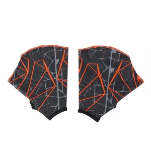 1Pair Unisex Frog Type Girdles Swimming Hand Fins, Size: L(Gray Orange)