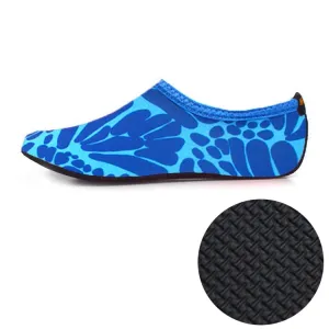 3mm Non-slip Rubber Embossing Texture Sole Figured Diving Shoes and Socks, One Pair, Size:XL (Blue)