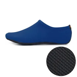 3mm Non-slip Rubber Embossing Texture Sole Solid Color Diving Shoes and Socks, One Pair, Size:S (Navy Blue)