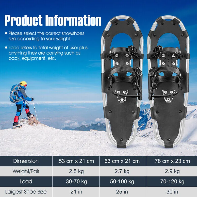 4-in-1 Lightweight Terrain Snowshoes for Adults Youth Kids