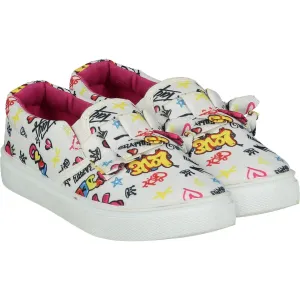 A DEE - Frilly Canvas Slip On Trainer - Lipstick Pink