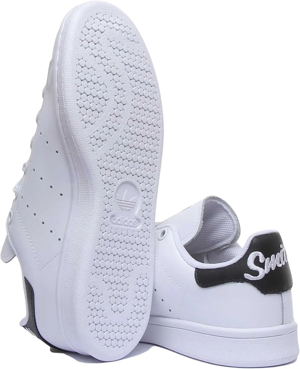 Adidas Stan Smith Leather Trainers In White Black For Youth