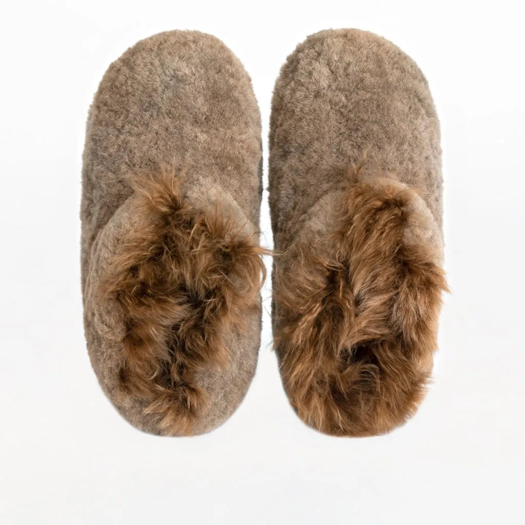 Alpaca Fur Booties in color Cocoa