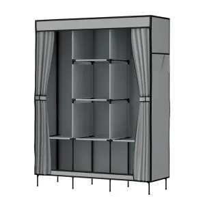 Artiss Clothes Wardrobe Closet Storage Large Portable Organiser with Shelf Grey