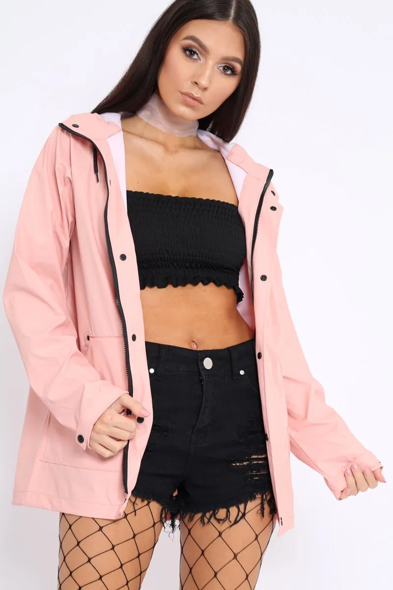 Baby Pink Hooded Rain Jacket - Fox