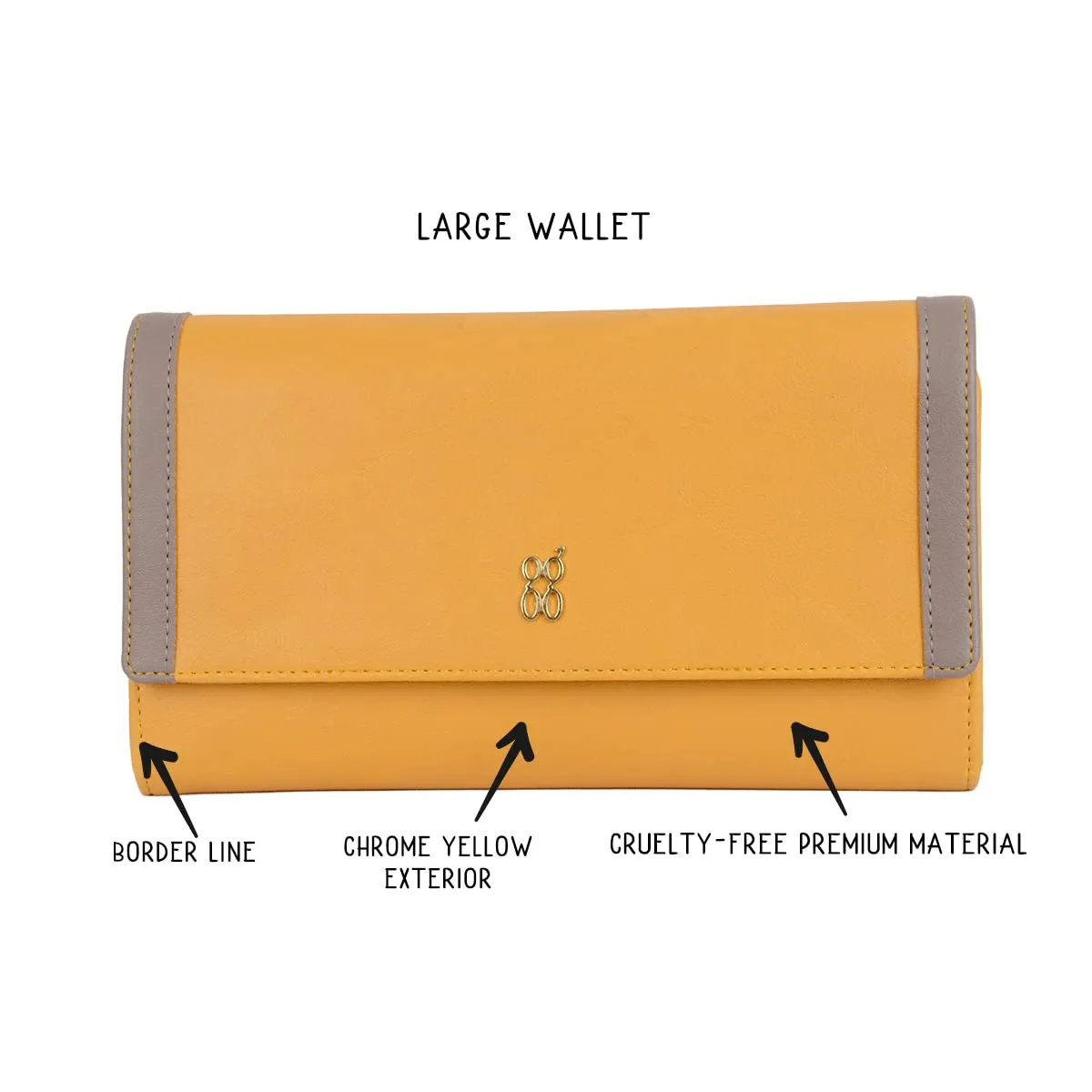 Baggit Women's 3 Fold Wallet - Extra Large (Yellow)