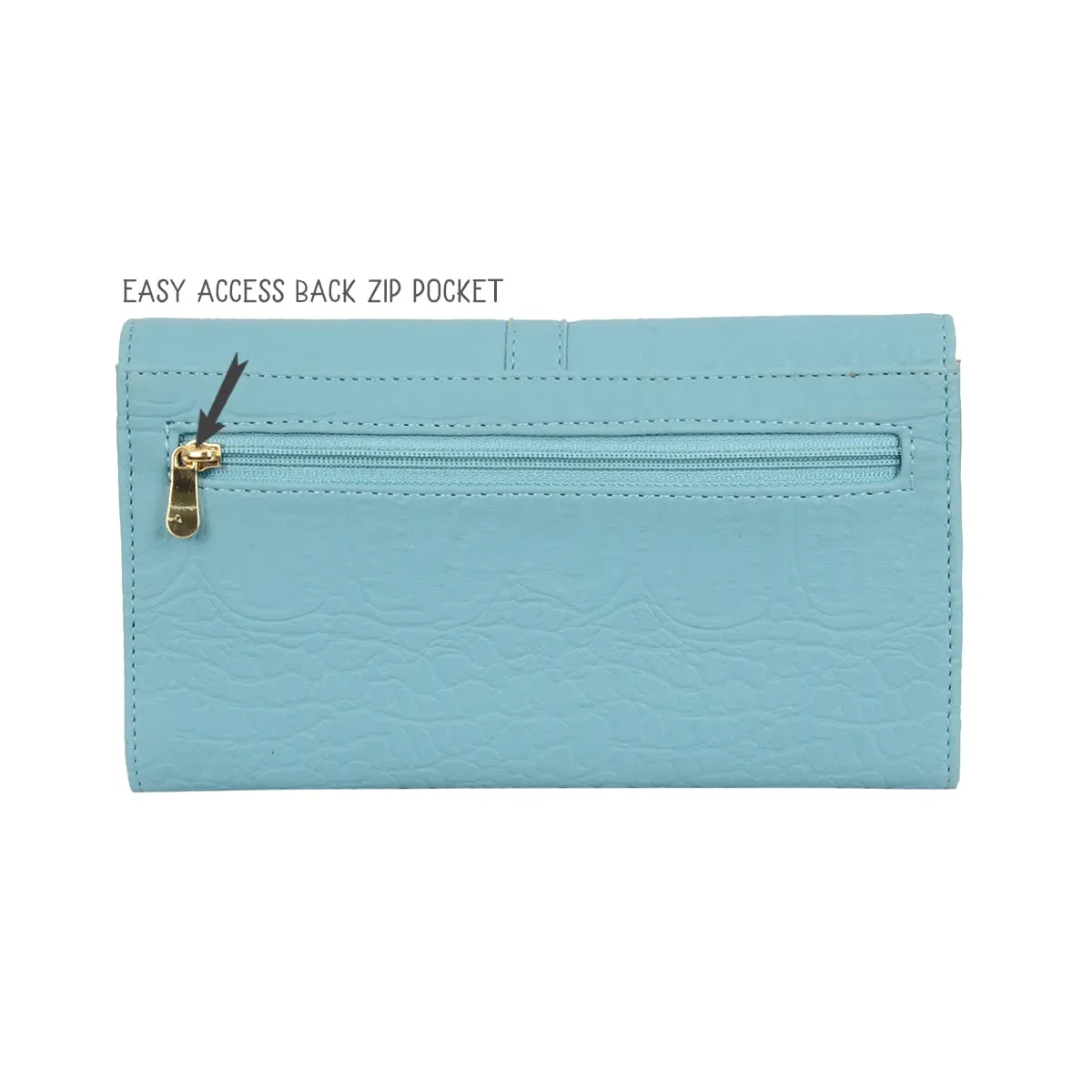 Baggit Women's 3 Fold Wallet - Large (Blue)