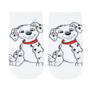 Balenzia x Disney Character Cushioned Ankle socks for women-101 Dalmations (Pack of 1 Pair/1U)-White