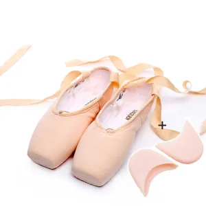 Ballet Lace Pointe Shoes Professional Flat Dance Shoes, Size: 34(Canvas   Silicone Case)