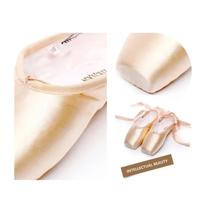 Ballet Lace Pointe Shoes Professional Flat Dance Shoes, Size: 40(Canvas   Silicone Case)