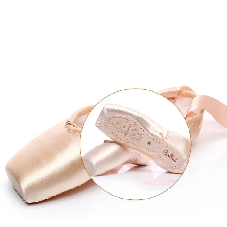 Ballet Lace Pointe Shoes Professional Flat Dance Shoes, Size: 43(Canvas   Silicone Case)