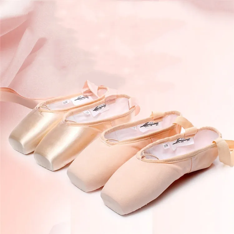 Ballet Lace Pointe Shoes Professional Flat Dance Shoes, Size: 43(Canvas   Silicone Case)