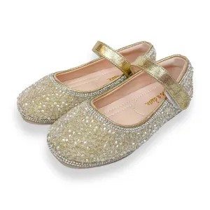 Bead Stone Flat Shoes - Lt. Gold