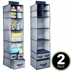 BlushBees® Long Soft Fabric Over Closet Rod Hanging Storage Organizer with 7 Shelves   3 Drawer