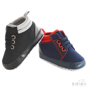 BOYS COTTON TWILL TRAINERS: (B2086)