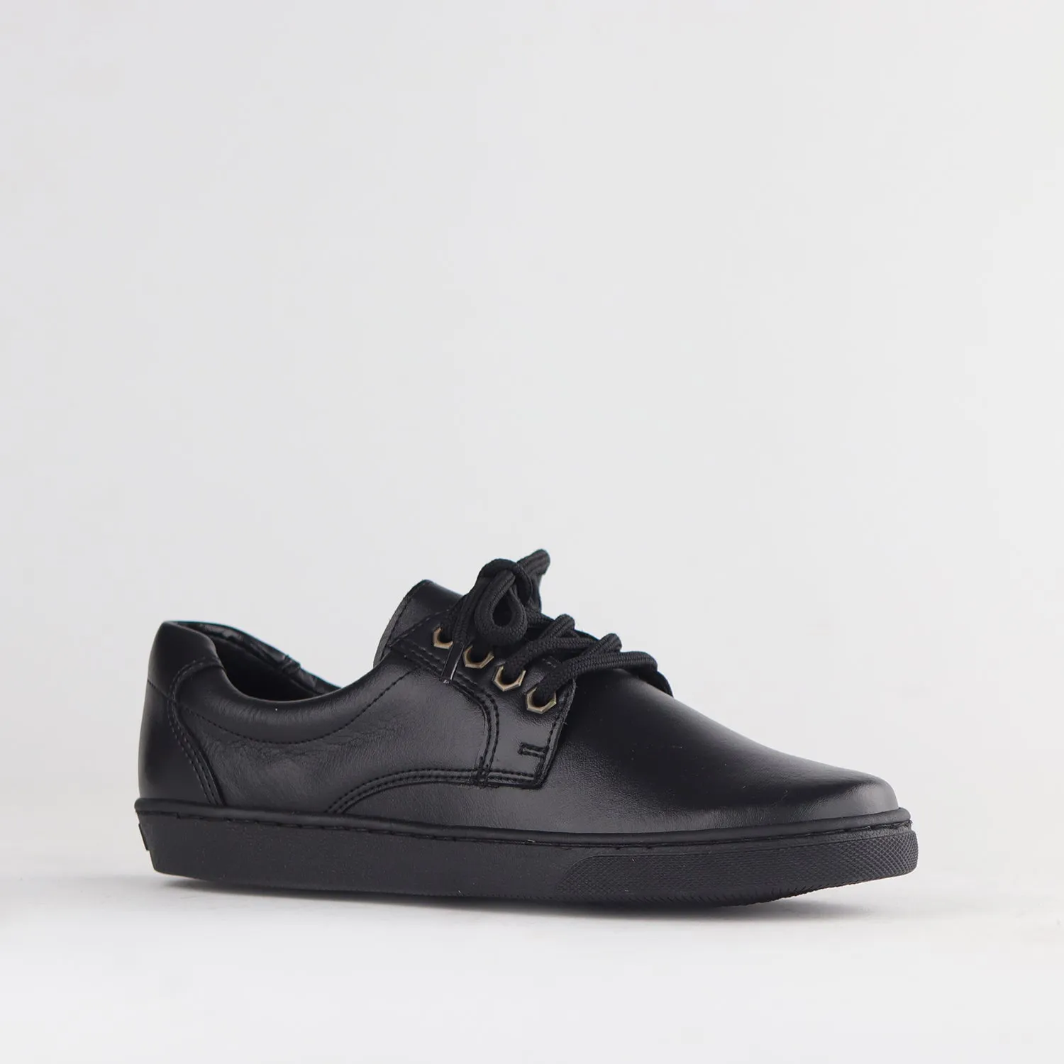 Boys Lace-up School Shoe in Black - 11422