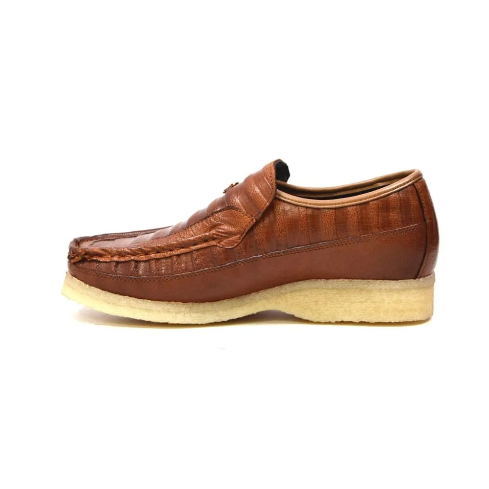 British Walkers Brick Men's Leather Crepe Sole Slip On Shoes