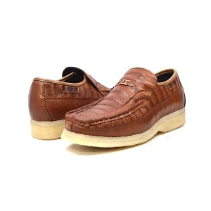 British Walkers Brick Men's Leather Crepe Sole Slip On Shoes