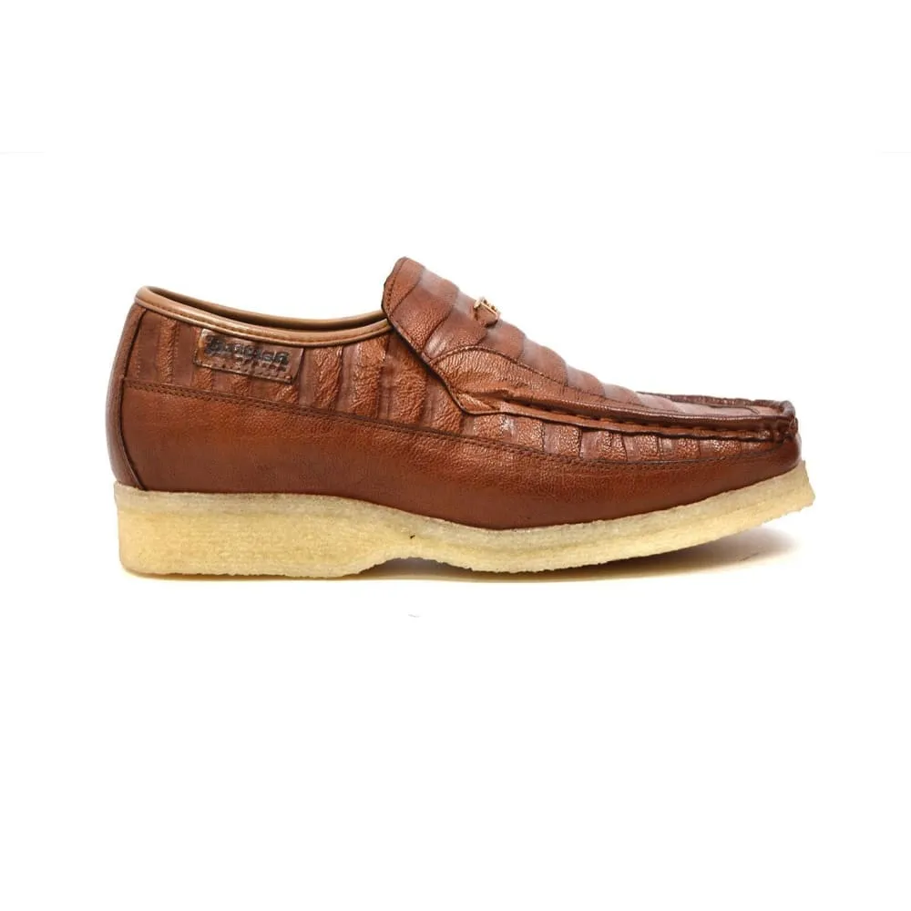 British Walkers Brick Men's Leather Crepe Sole Slip On Shoes