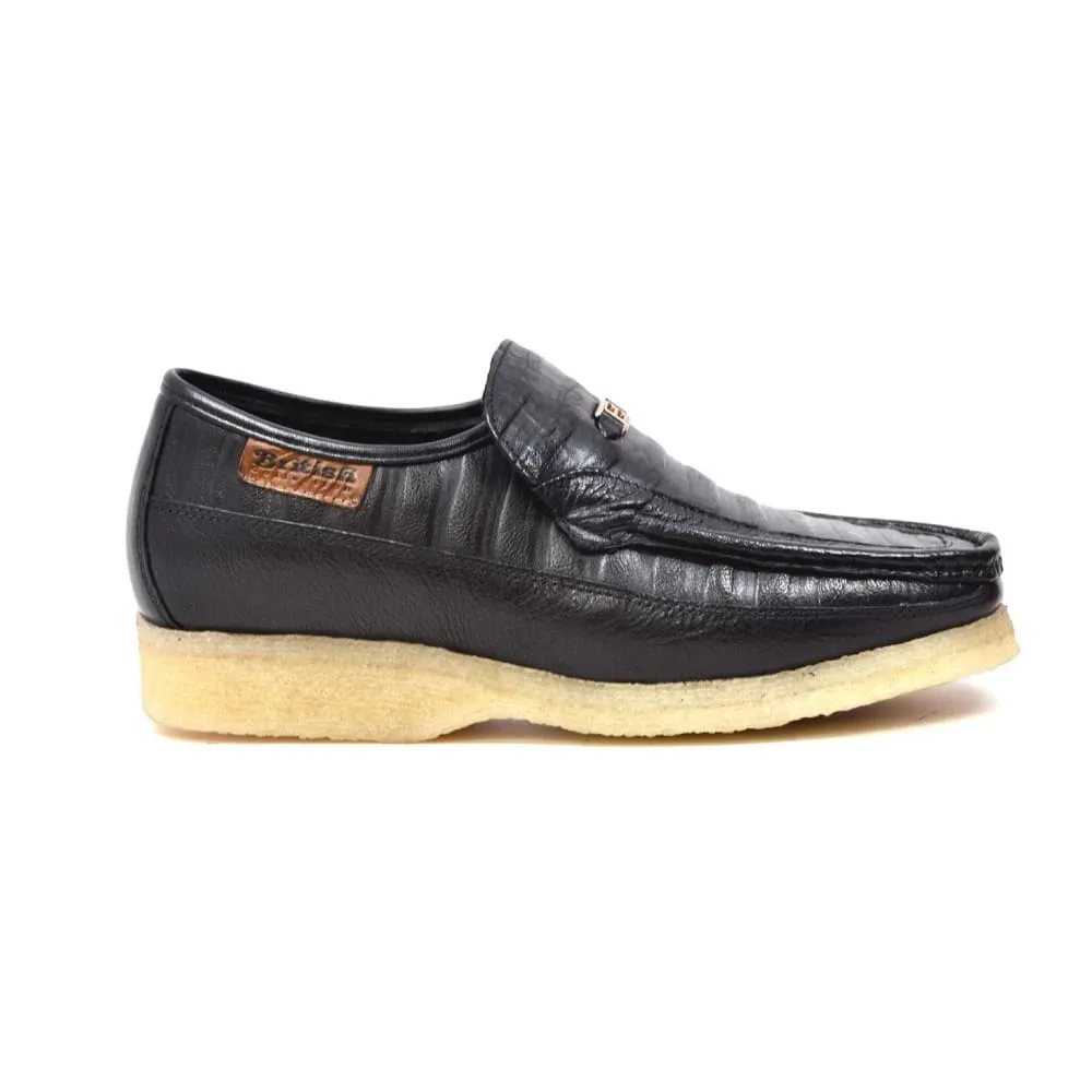 British Walkers Brick Men's Leather Crepe Sole Slip On Shoes