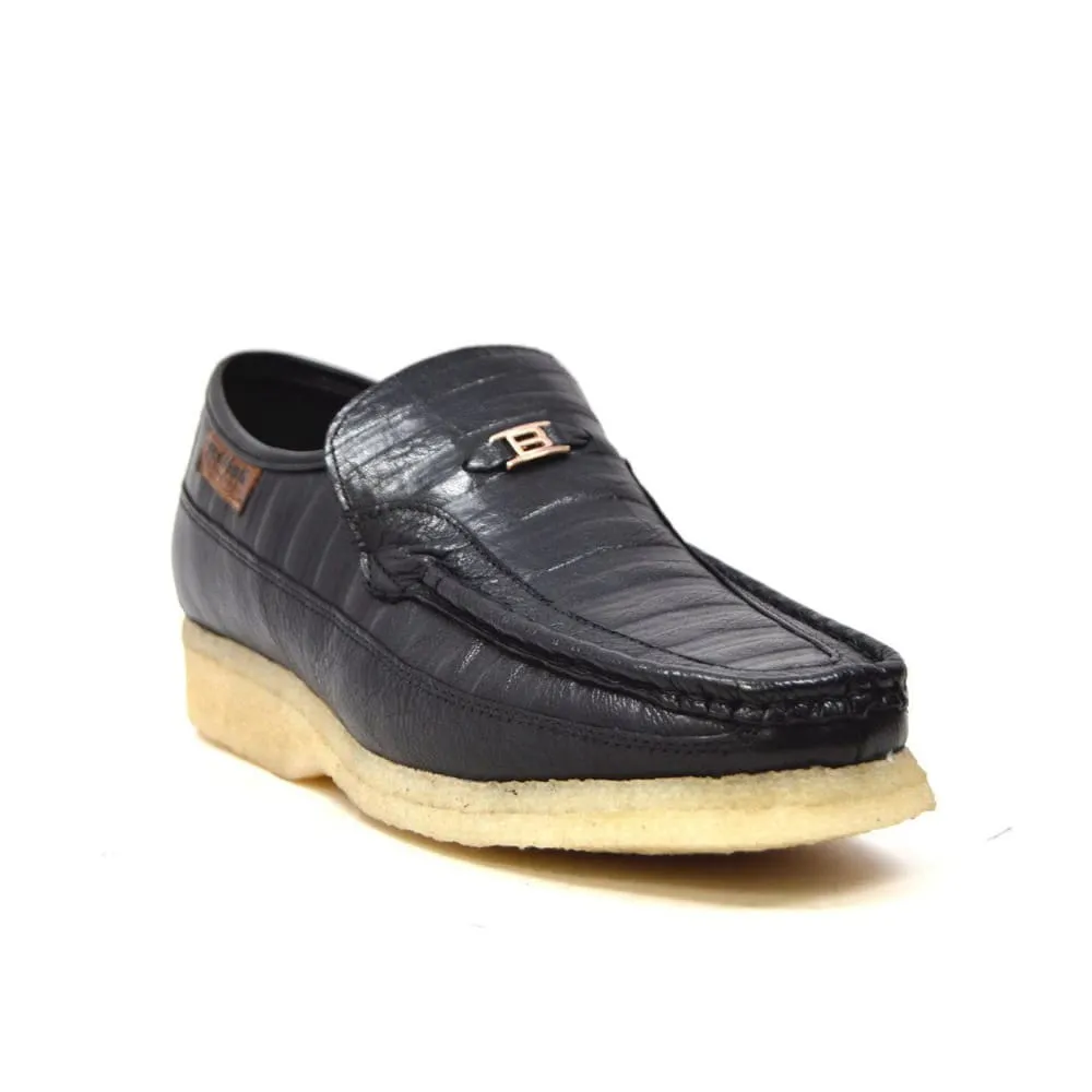 British Walkers Brick Men's Leather Crepe Sole Slip On Shoes