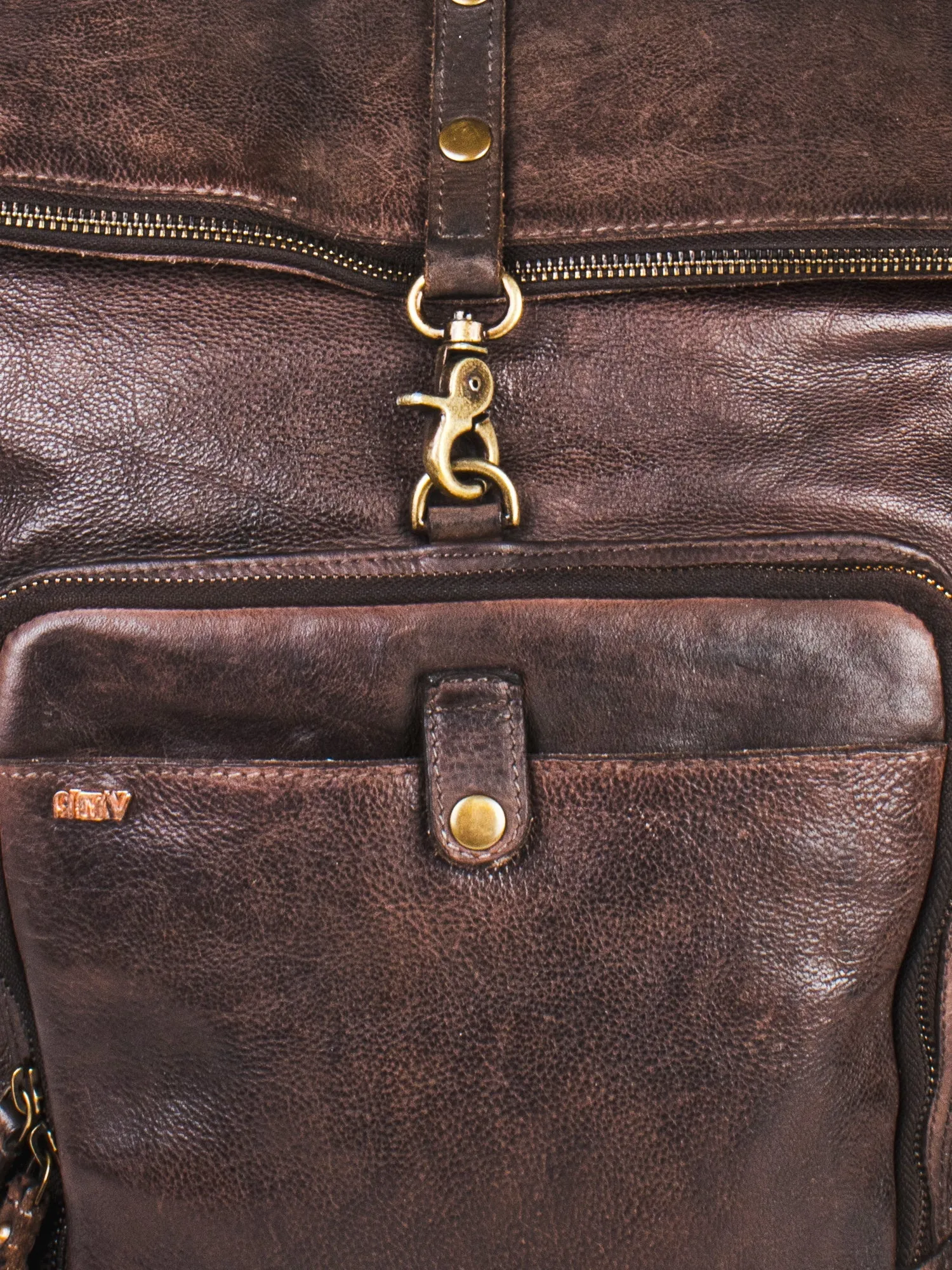 Brown Leather Backpack By Art N Vintage