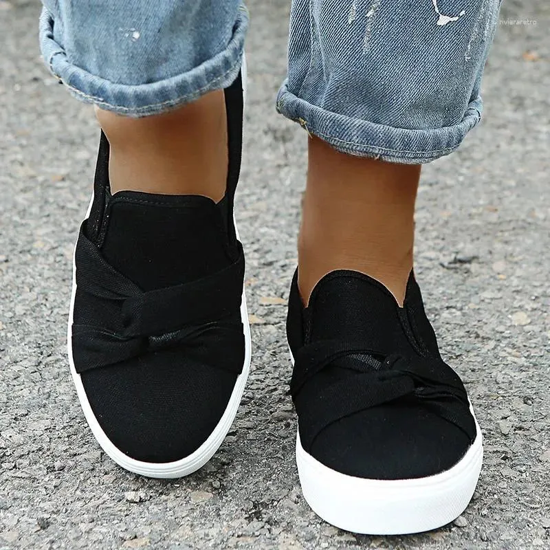 Casual Shoes Rimocy Breathable Canvas Flats Women Summer Solid Color Slip-on Flat Heels Sneakers Woman Comfort Wild Walking