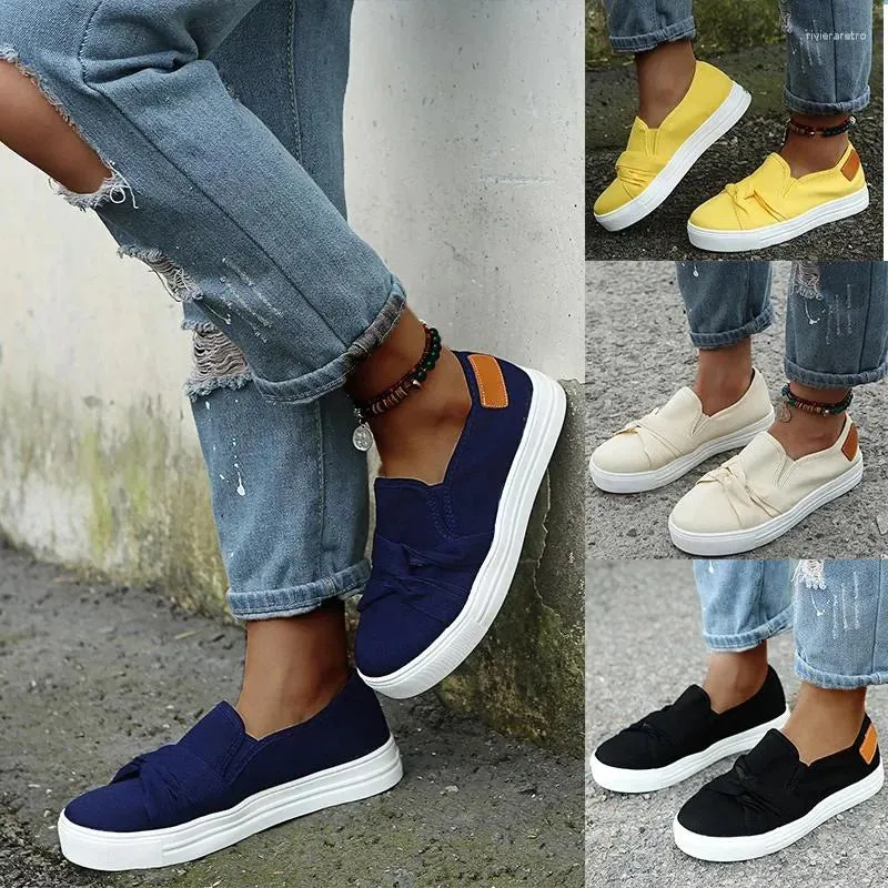 Casual Shoes Rimocy Breathable Canvas Flats Women Summer Solid Color Slip-on Flat Heels Sneakers Woman Comfort Wild Walking