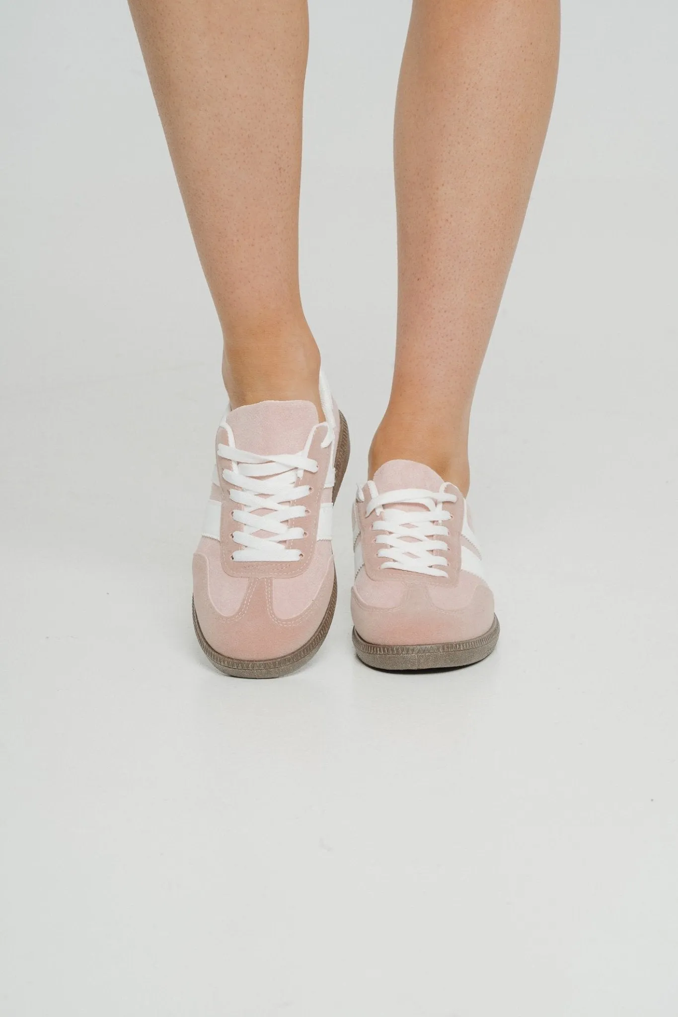 Cathy Stripe Trainer In Blush Pink