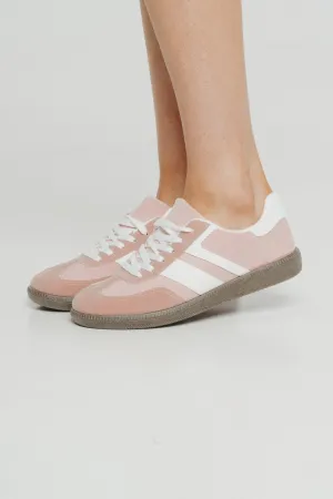 Cathy Stripe Trainer In Blush Pink