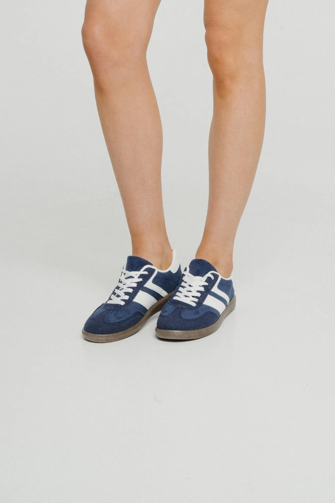 Cathy Stripe Trainer In Dark Navy