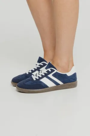 Cathy Stripe Trainer In Dark Navy