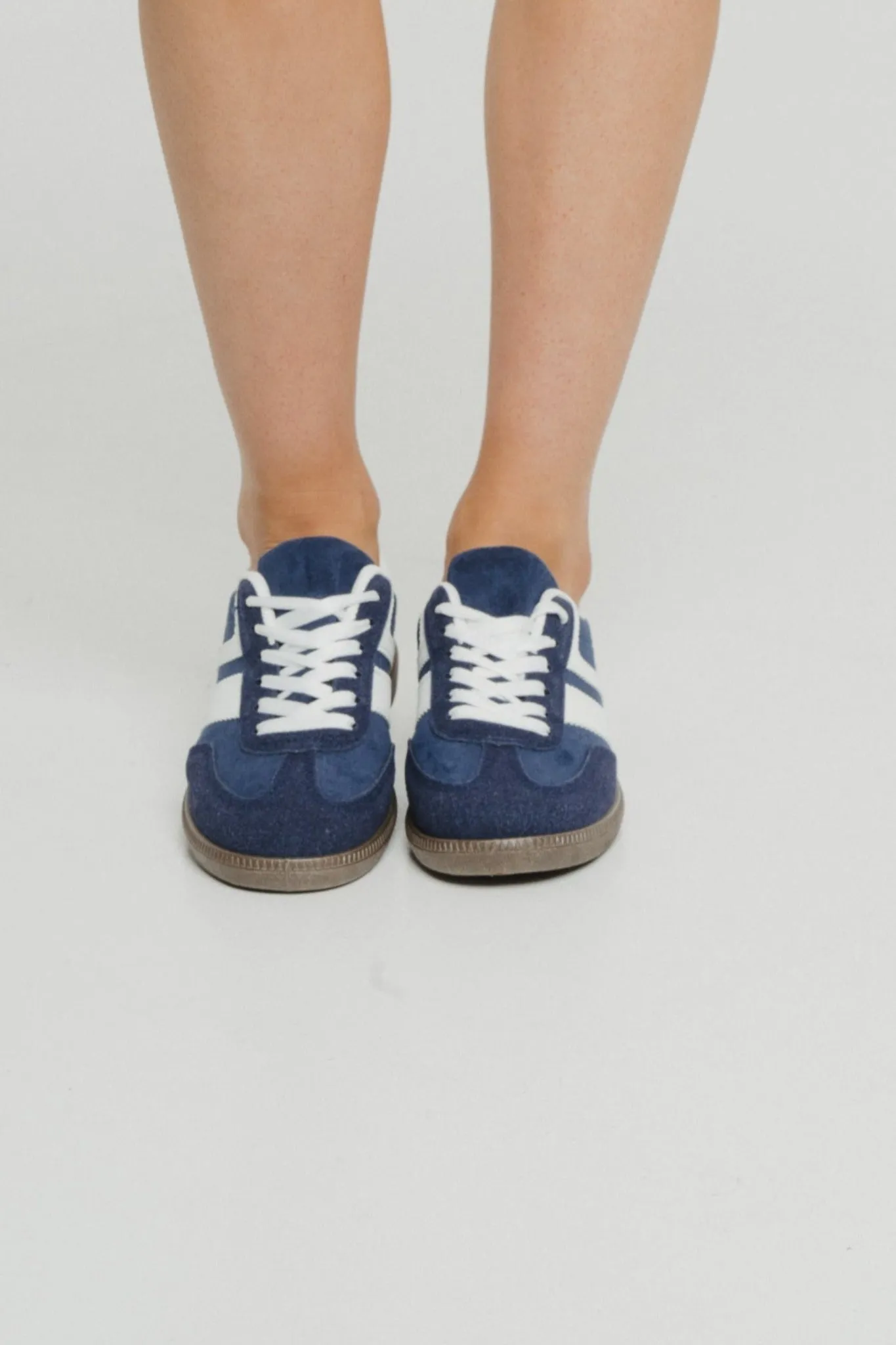 Cathy Stripe Trainer In Dark Navy