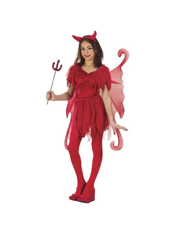 Childs Red Devil Fairy Costume