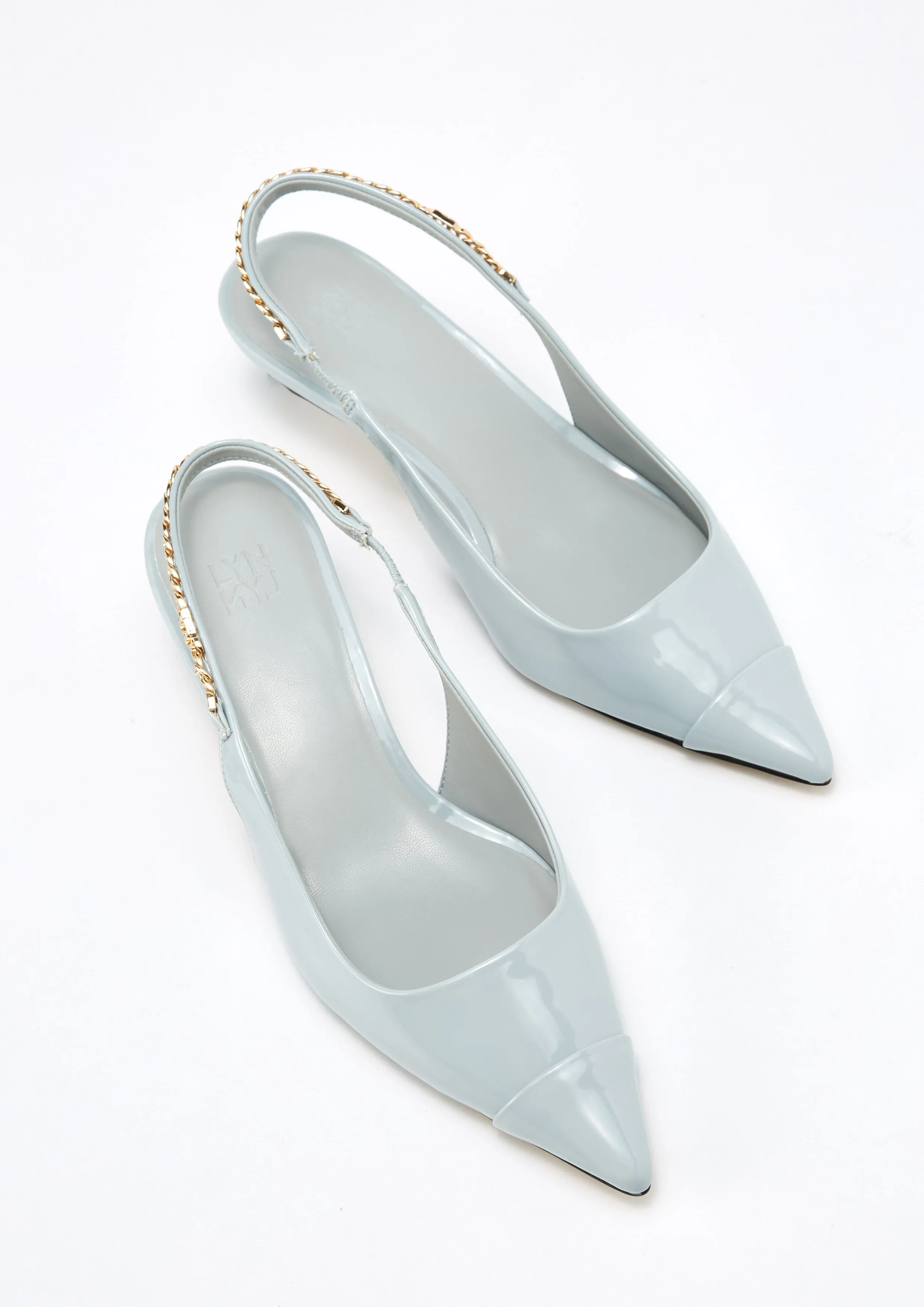 Chilly Slingback Heels - Light Blue