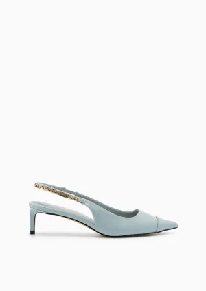 Chilly Slingback Heels - Light Blue