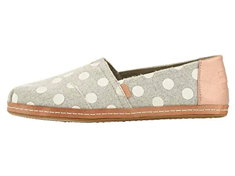 Classic Drizzle Grey Dots Felt on Leather Slip-Ons