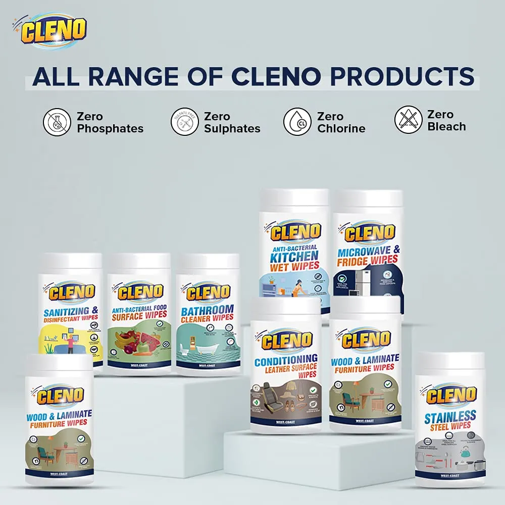 Cleno Shoe Cleaner Wet Wipes for Loafers, Sandals, Slippers, Traditional Footwear, Athletic, Sneakers, White & Golf-Tennis Shoes, Scrub Off Dirt, Mud, Grass Stains - 50 Wipes (Pack of 2,Ready to Use)