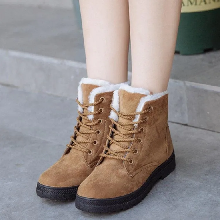 Cozy Velvet-Lined Winter Snow Boots for Women