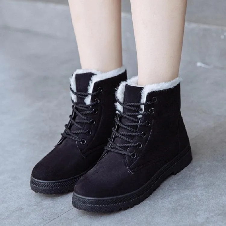 Cozy Velvet-Lined Winter Snow Boots for Women