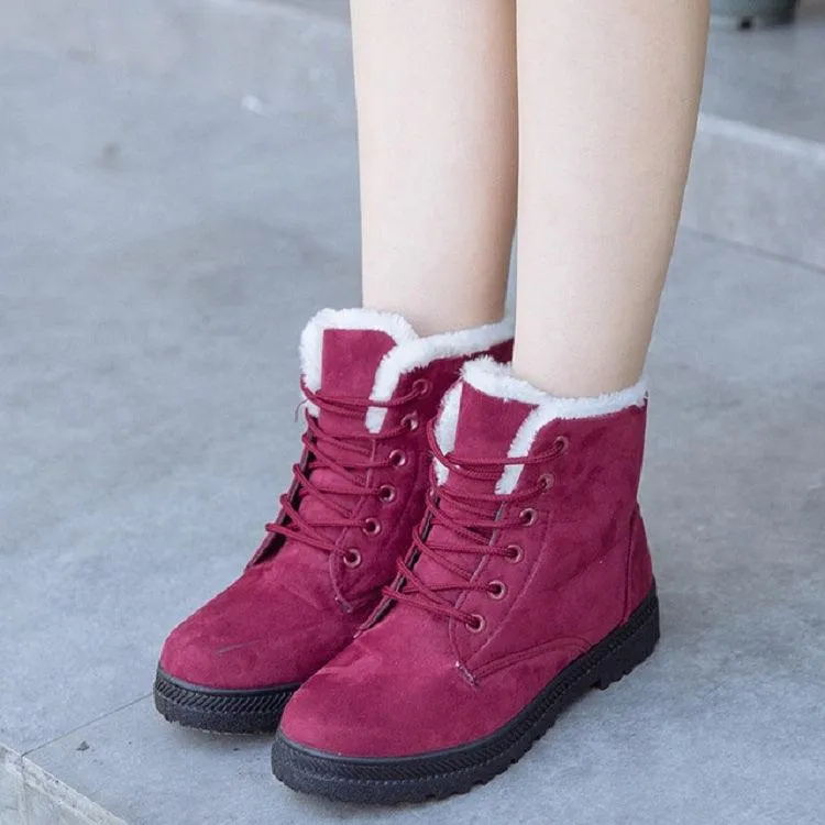 Cozy Velvet-Lined Winter Snow Boots for Women