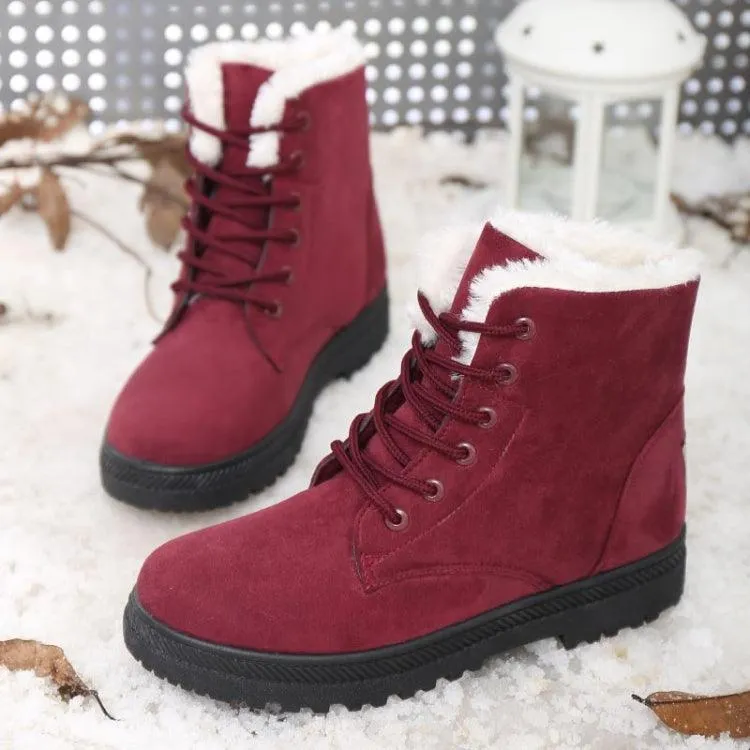 Cozy Velvet-Lined Winter Snow Boots for Women