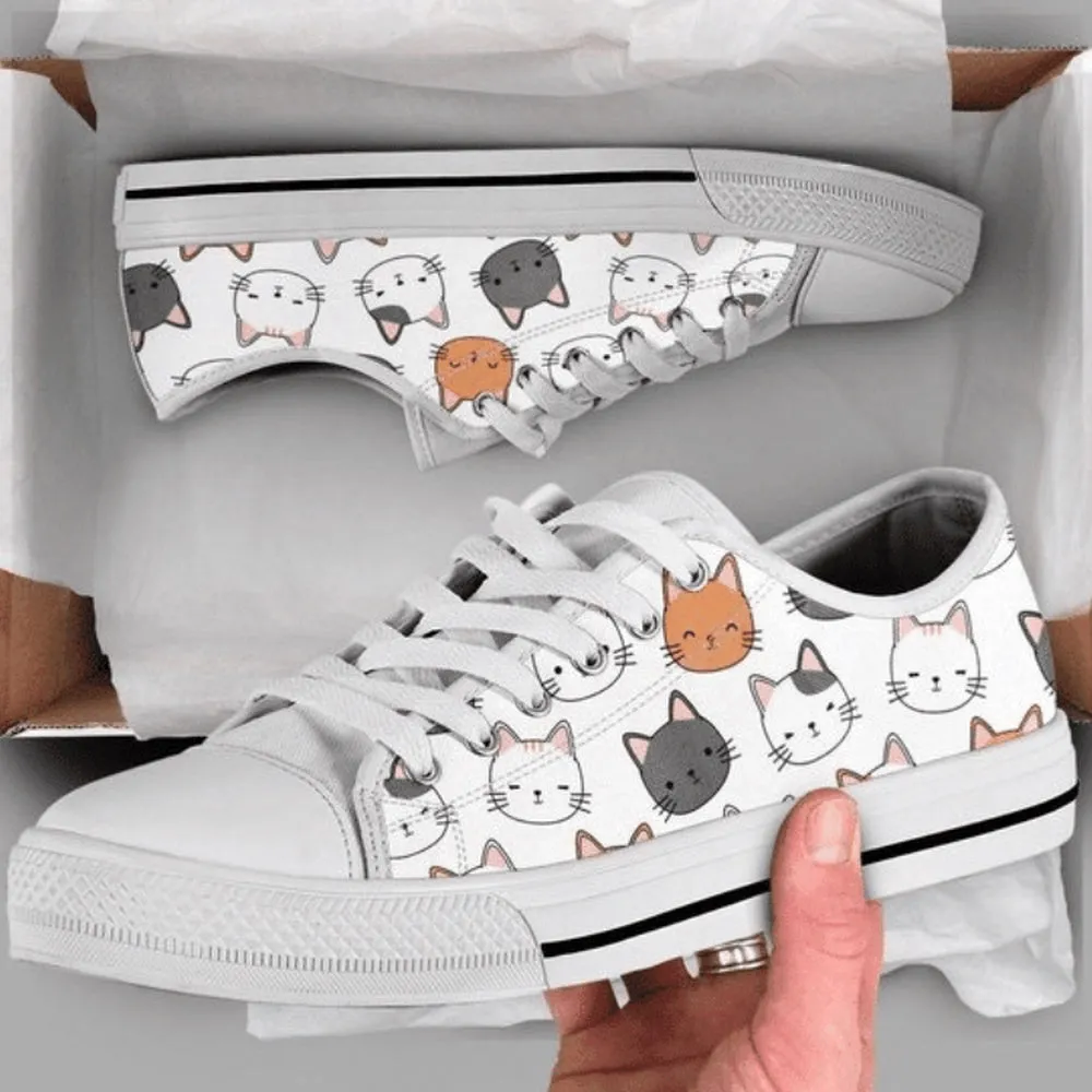 Cute Kitten Low Top Shoes - Ultimate Comfort And Performance, Cat Canvas Shoes