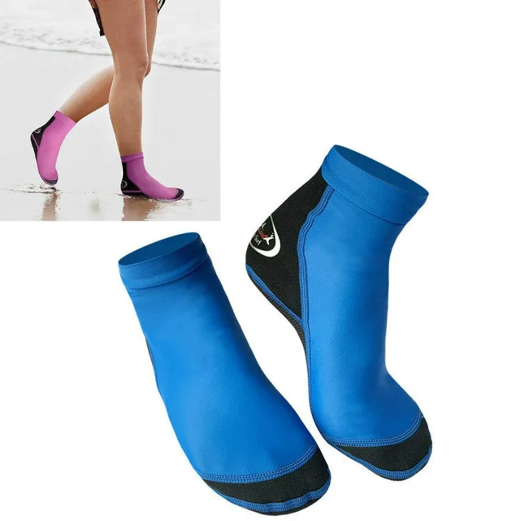 DIVE & SAIL 1.5mm Neoprene   Nylon Snorkeling Socks Diving Socks Anti-slip Anti-scratch Beach Socks, Size:L (39-42)(Men Blue)