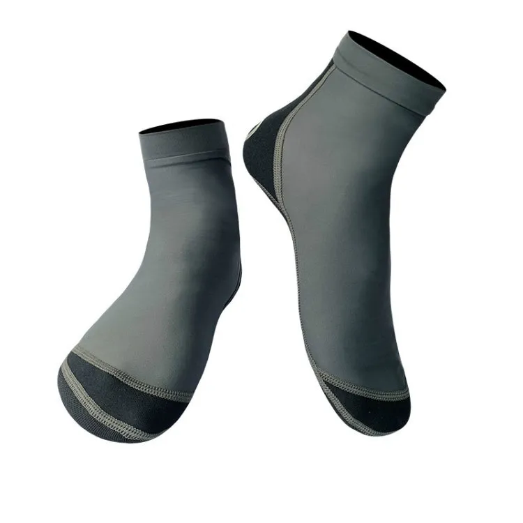 DIVE & SAIL 1.5mm Neoprene   Nylon Snorkeling Socks Diving Socks Anti-slip Anti-scratch Beach Socks, Size:M  (36-38)(Men Gray)