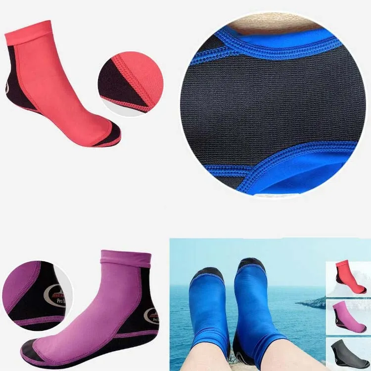 DIVE & SAIL 1.5mm Neoprene   Nylon Snorkeling Socks Diving Socks Anti-slip Anti-scratch Beach Socks, Size:S (33-35)(Men Blue)