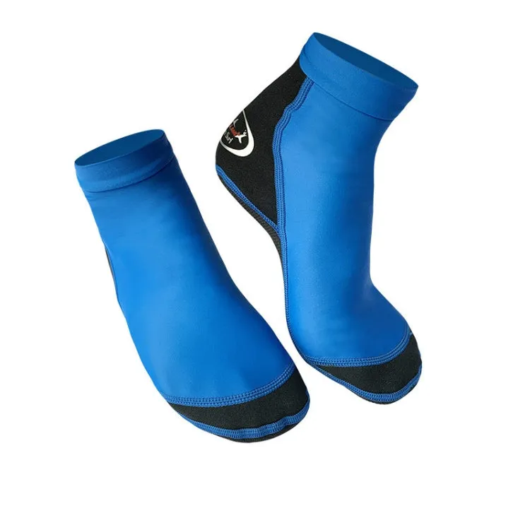 DIVE & SAIL 1.5mm Neoprene   Nylon Snorkeling Socks Diving Socks Anti-slip Anti-scratch Beach Socks, Size:S (33-35)(Men Blue)