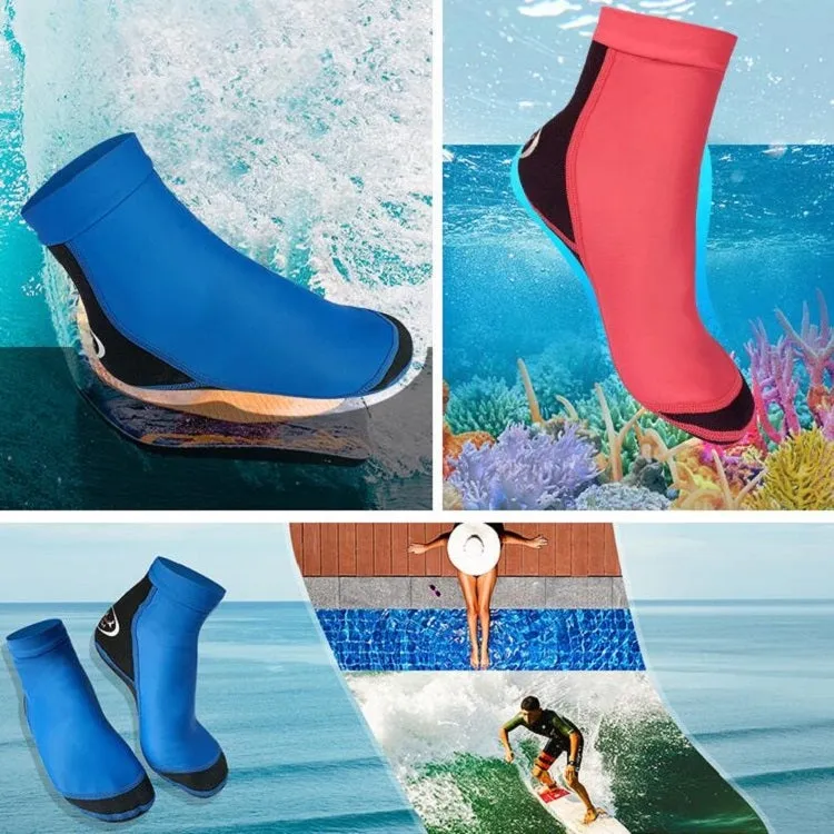 DIVE & SAIL 1.5mm Neoprene   Nylon Snorkeling Socks Diving Socks Anti-slip Anti-scratch Beach Socks, Size:S (33-35)(Men Blue)