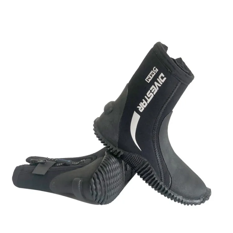 DIVESTAR 5mm Diving Boots Neoprene Shoes With Puncture Resistant Sole, Size: NO.7 (39)(Black)