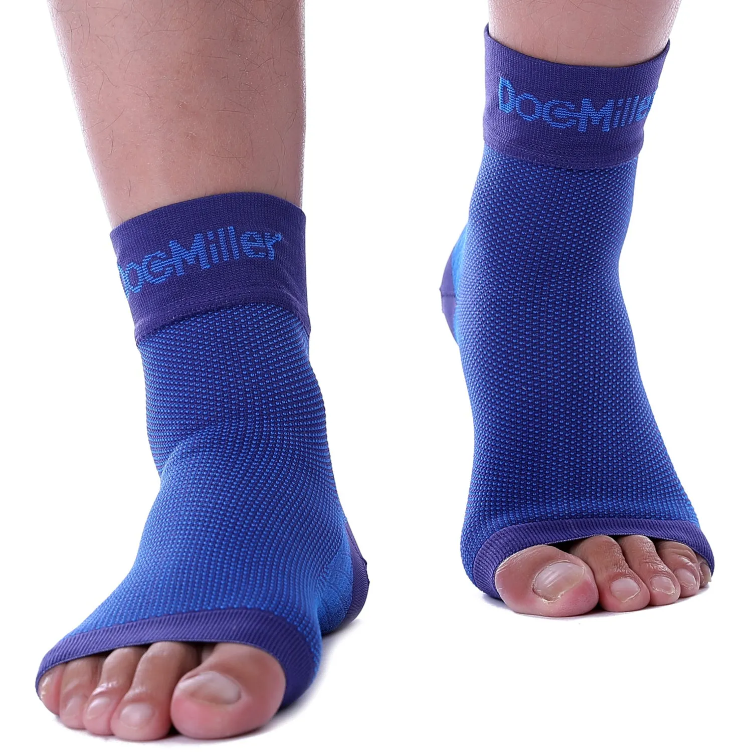 Doc Miller Plantar Fasciitis 30-40 mmHg Medical Grade Compression Foot Sleeves BLUE